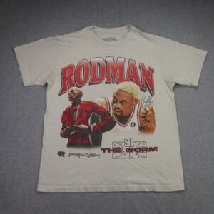 Dennis Rodman Shirt Mens Medium Cream‎ Rodman Apparel The Worm Chicago Bulls 91